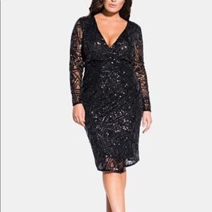 City Chic Black Sequin Dress